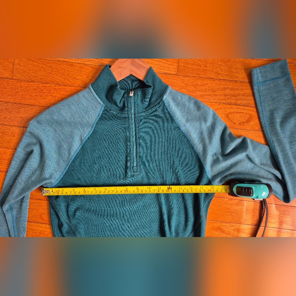 Smartwool Teal Half-Zip Merino Pullover - Picture 5 of 9